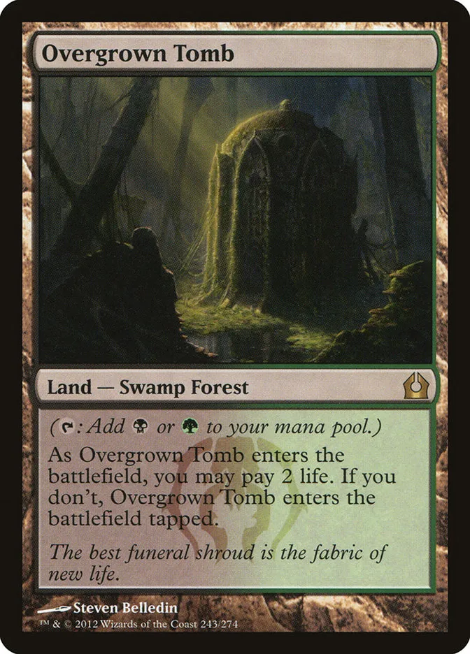 2012 Return to Ravnica Overgrown Tomb #243 rare card image