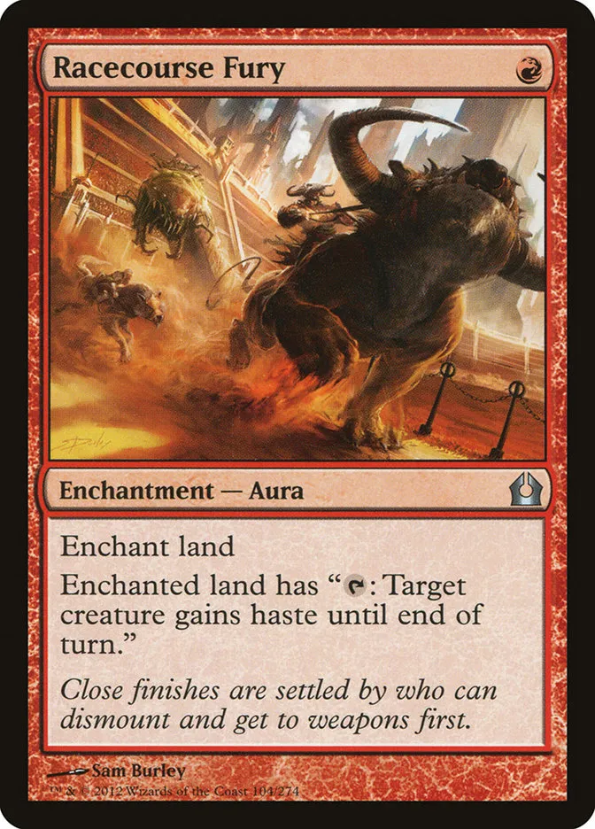 2012 Return to Ravnica Racecourse Fury #104 uncommon card image
