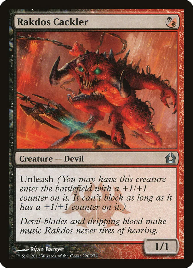 2012 Return to Ravnica Rakdos Cackler #220 uncommon card image