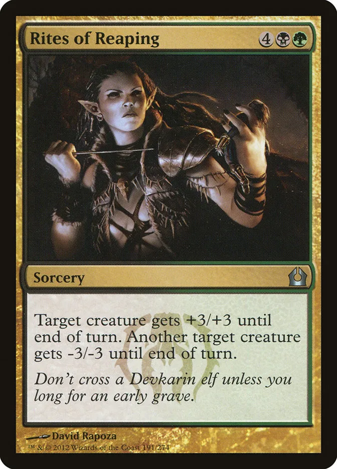 2012 Return to Ravnica Rites of Reaping #191 uncommon card image