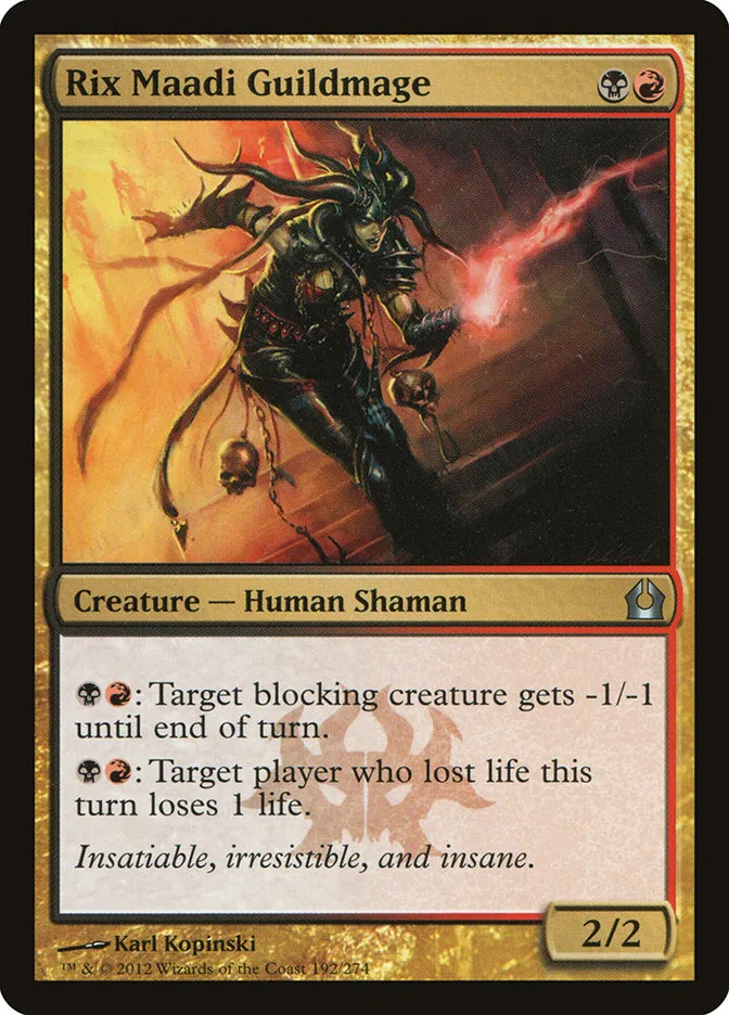 2012 Return to Ravnica Rix Maadi Guildmage uncommon #192 uncommon card image
