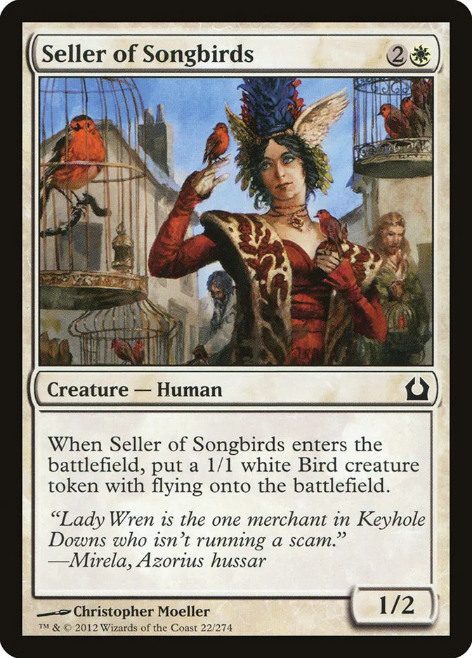 2012 Return to Ravnica Seller of Songbirds [Foil] common #22 common card image