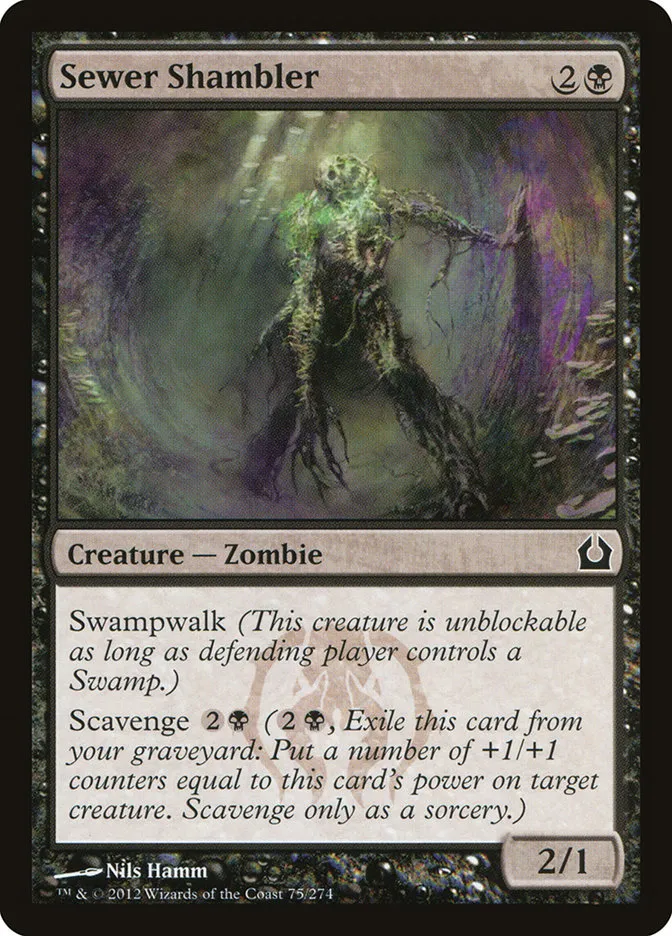 2012 Return to Ravnica Sewer Shambler [Foil] common #75 common card image