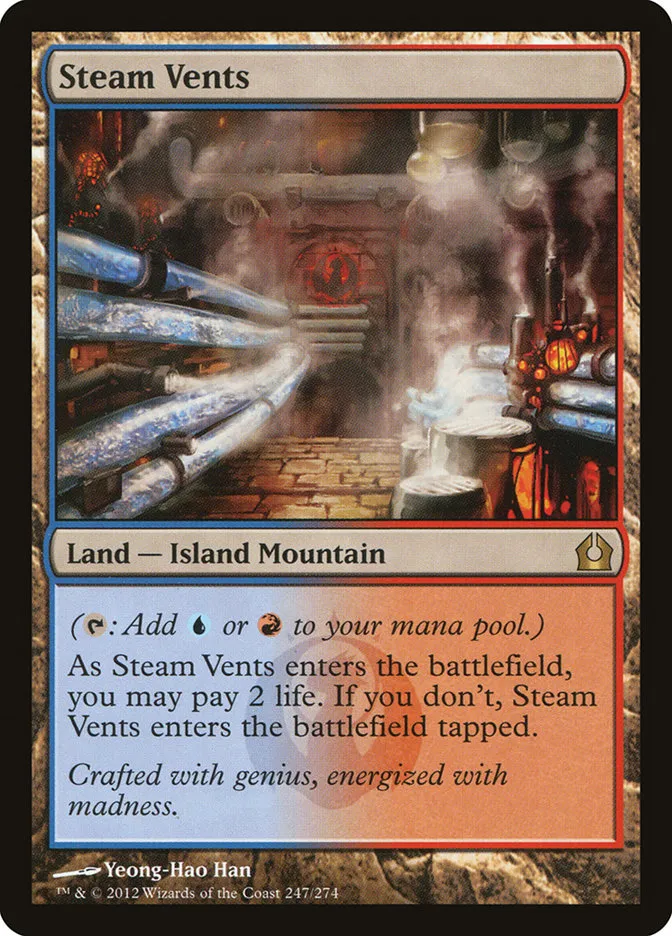 2012 Return to Ravnica Steam Vents [Foil] rare #247 rare card image
