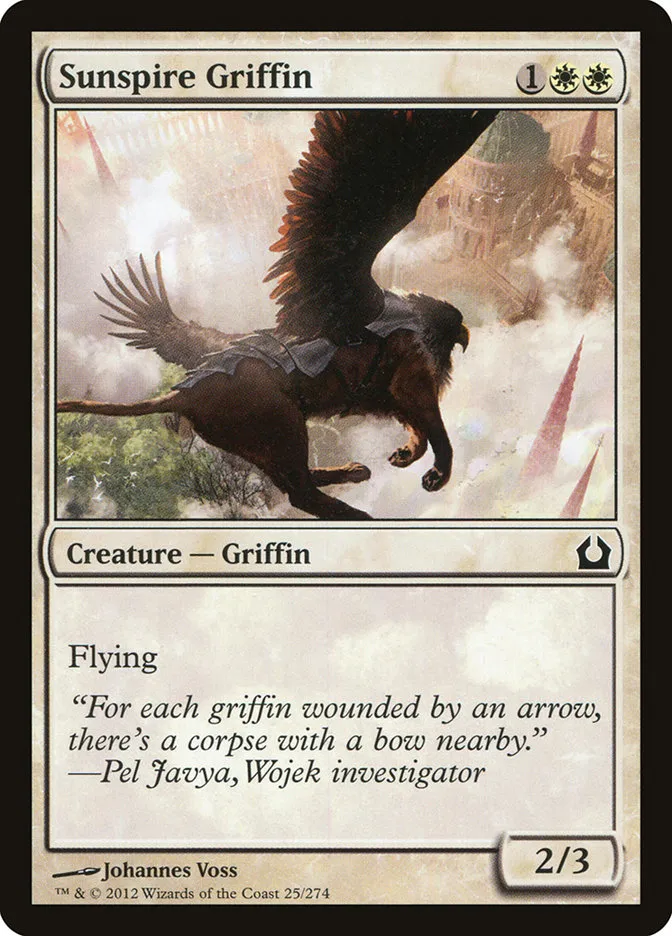 2012 Return to Ravnica Sunspire Griffin [Foil] common #25 common card image