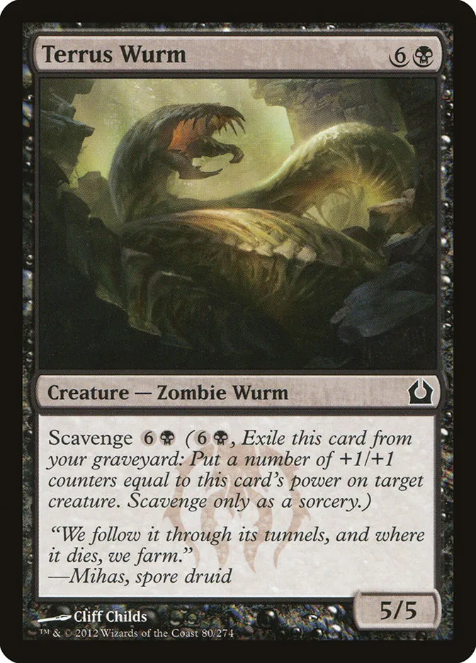2012 Return to Ravnica Terrus Wurm [Foil] common #80 common card image