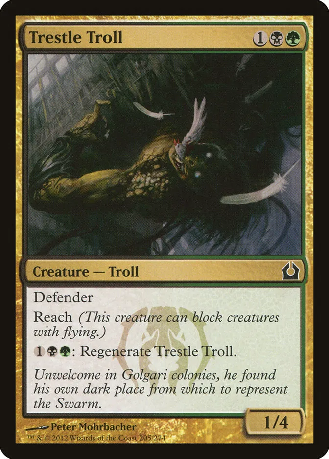 2012 Return to Ravnica Trestle Troll common #205 common card image