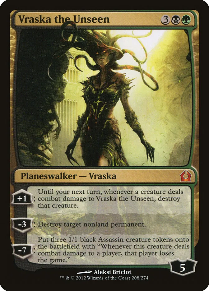 2012 Return to Ravnica Vraska the Unseen mythic #208 mythic card image