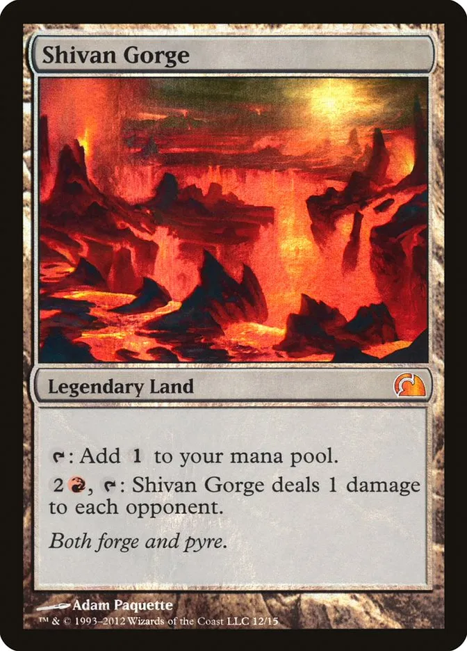 2012 From the Vault: Realms Shivan Gorge mythic #12 mythic card image