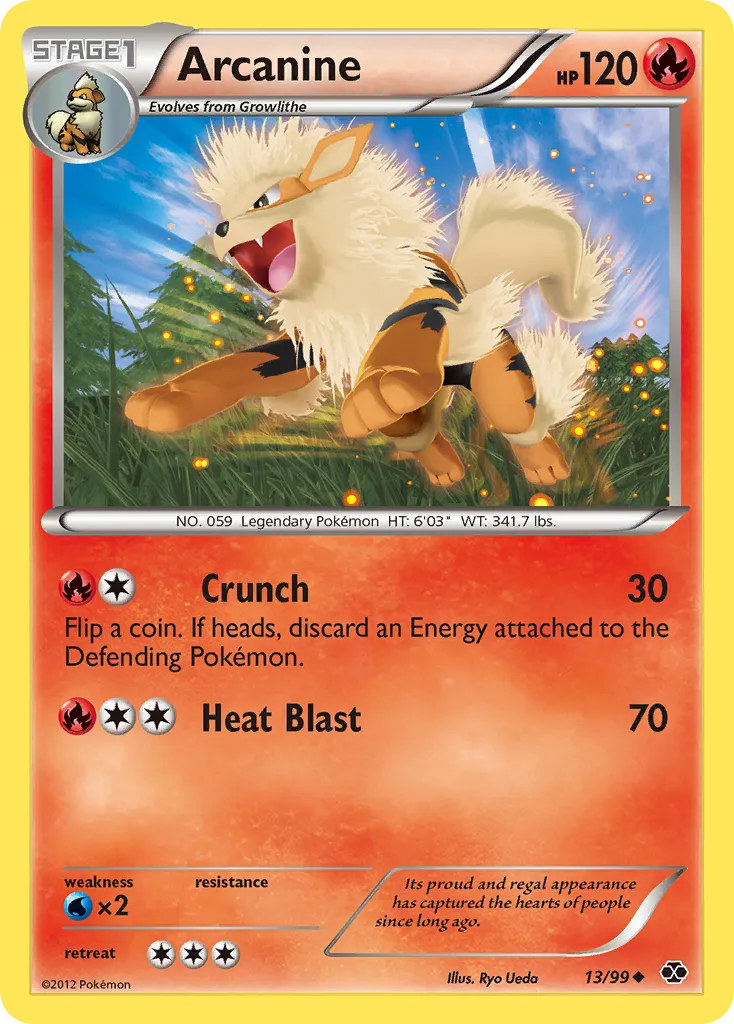 2012 Next Destinies Arcanine #13/99 Uncommon card image
