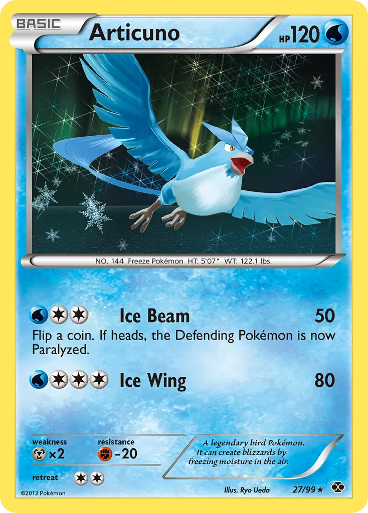 2012 Next Destinies Articuno #27/99 Rare Holo card image