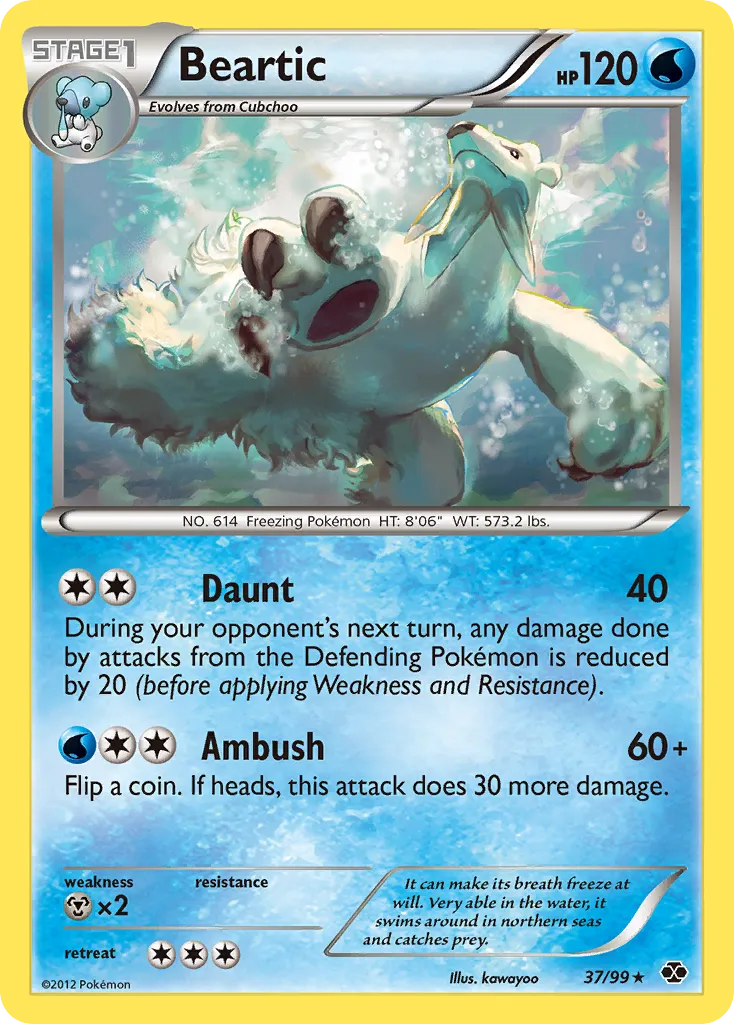 2012 Next Destinies Beartic #37/99 Rare card image