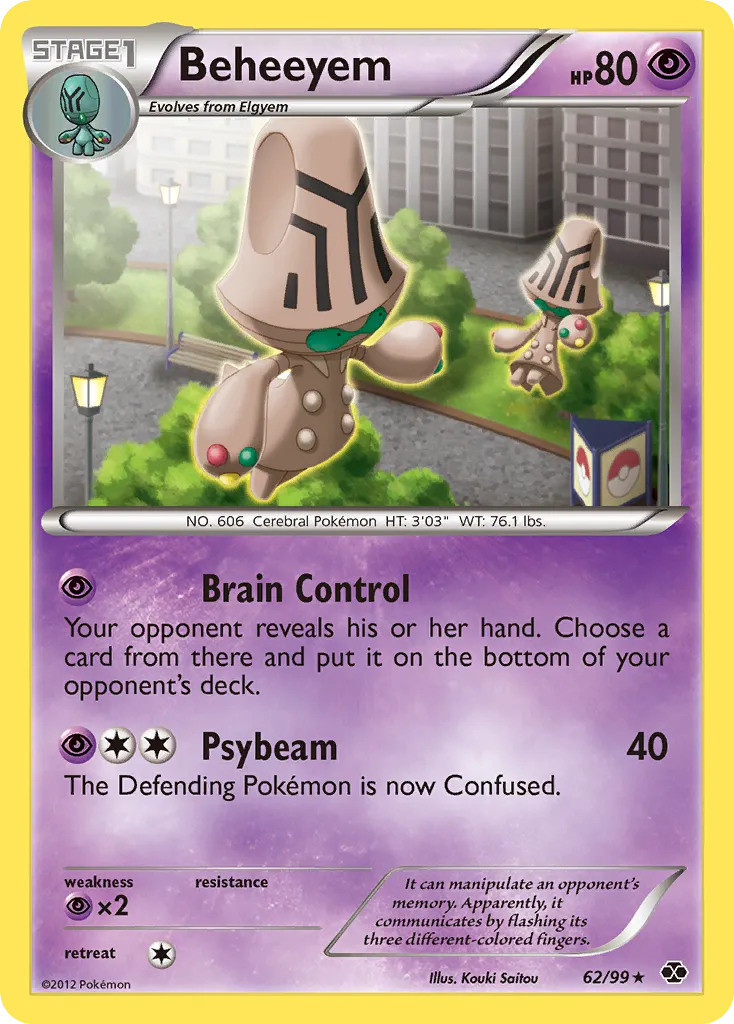 2012 Next Destinies Beheeyem #62/99 Rare card image