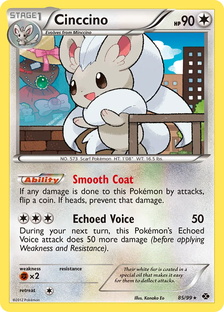 2012 Next Destinies Cinccino #85/99 Rare Holo card image
