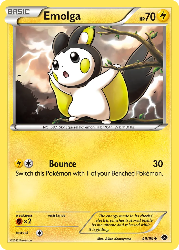 2012 Next Destinies Emolga Uncommon #49/99 Uncommon card image
