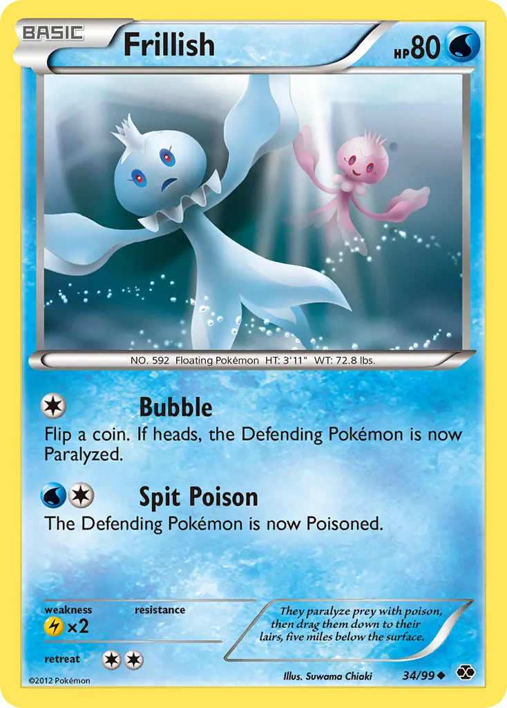 2012 Next Destinies Frillish Uncommon #34/99 Uncommon card image