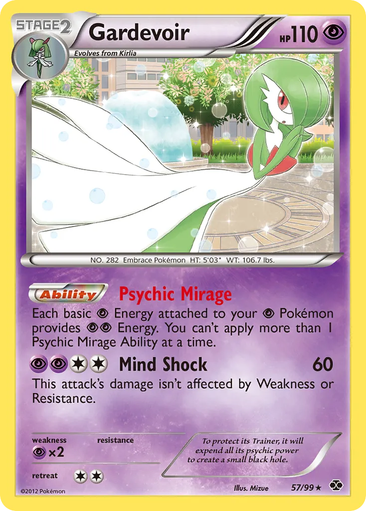 2012 Next Destinies Gardevoir #57/99 Rare Holo card image