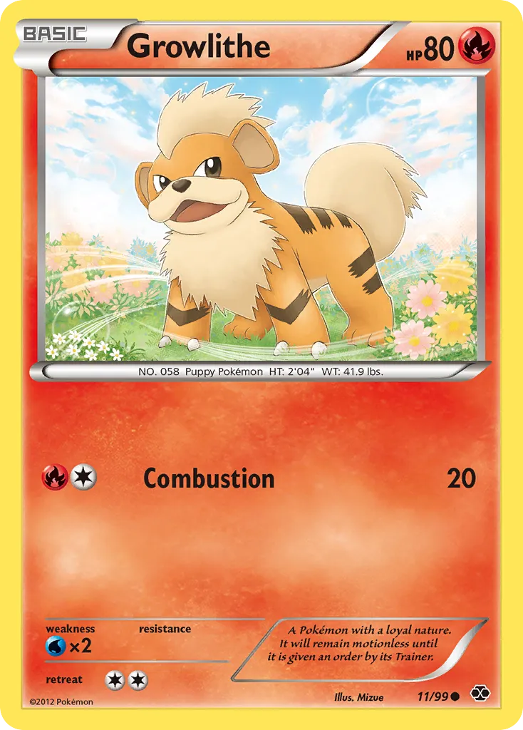 2012 Next Destinies Growlithe #11/99 Common card image