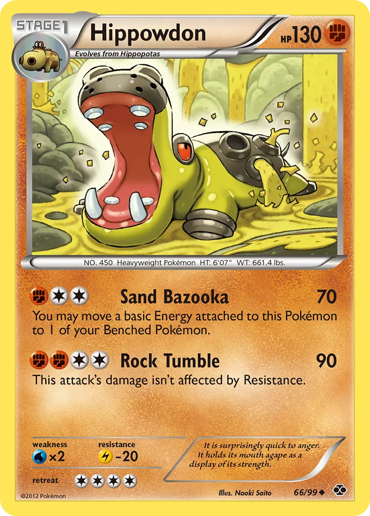 2012 Next Destinies Hippowdon Uncommon #66/99 Uncommon card image