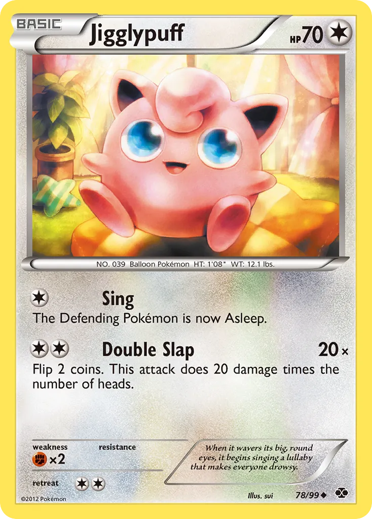 2012 Next Destinies Jigglypuff Uncommon #78/99 Uncommon card image