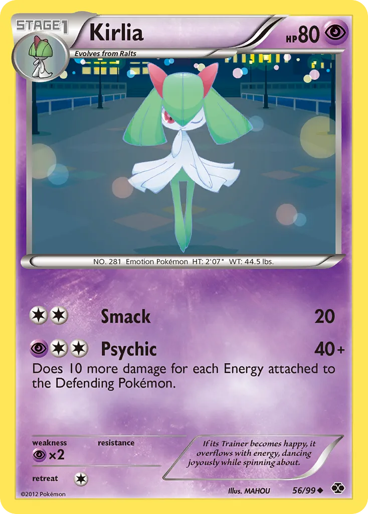 2012 Next Destinies Kirlia Uncommon #56/99 Uncommon card image
