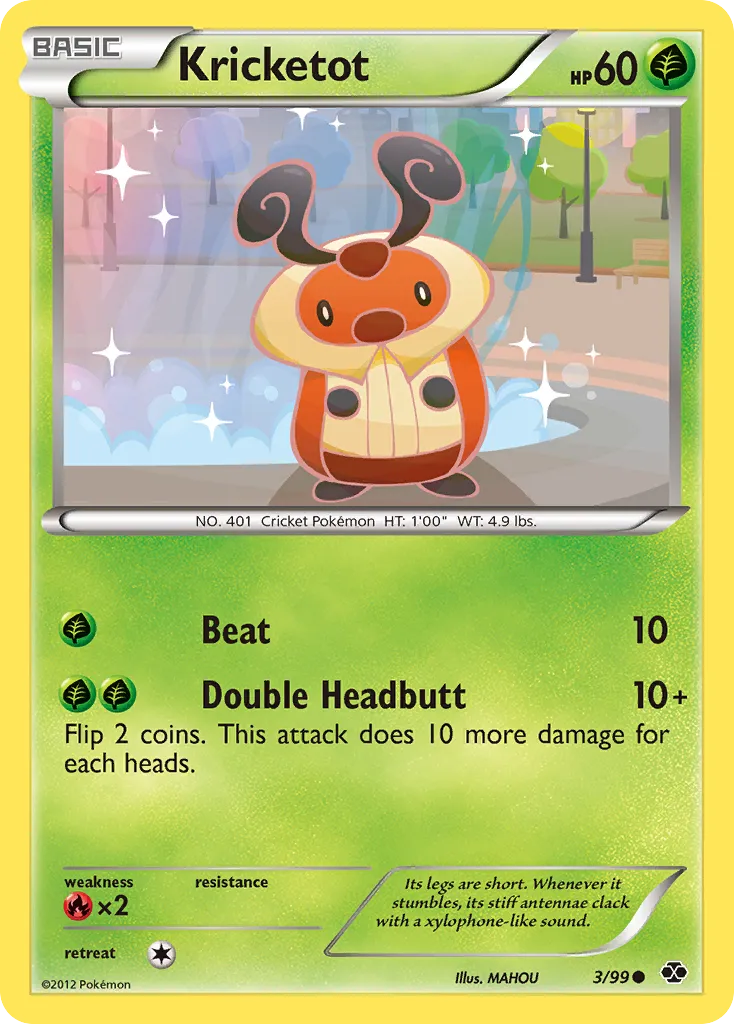 2012 Next Destinies Kricketot Common #03/99 Common card image