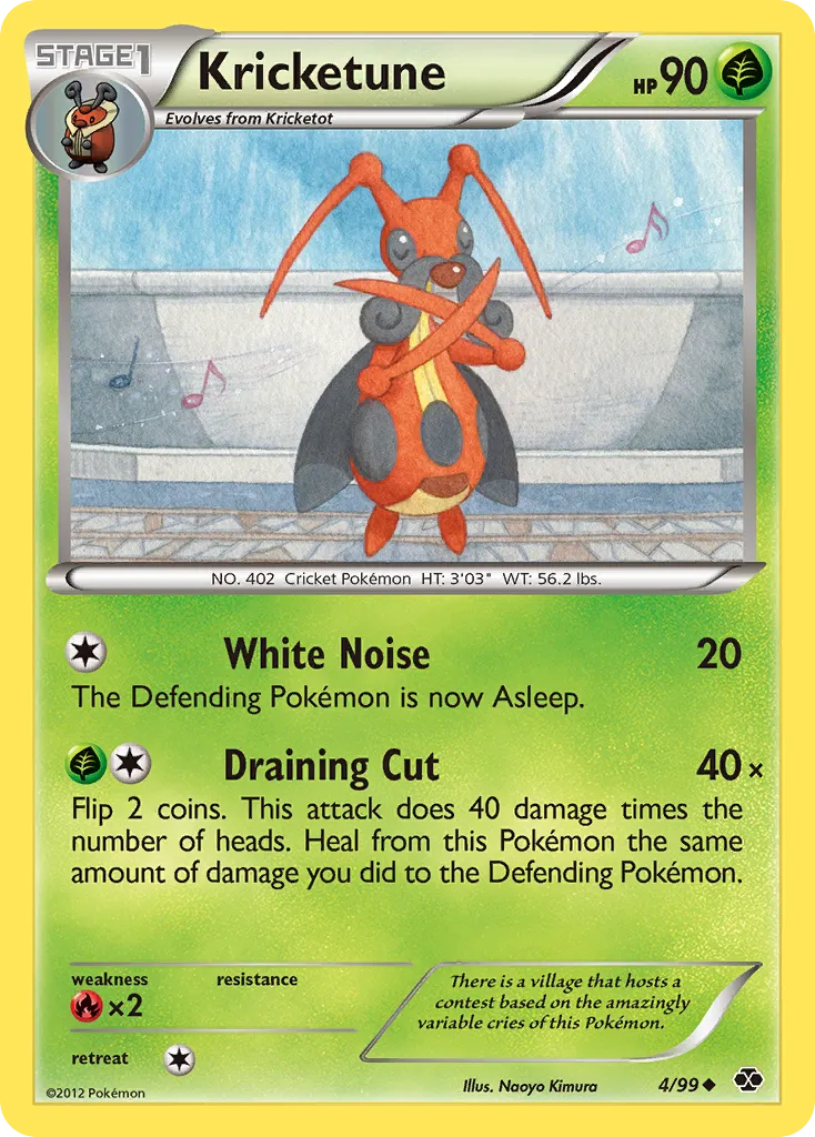 2012 Next Destinies Kricketune Uncommon #04/99 Uncommon card image