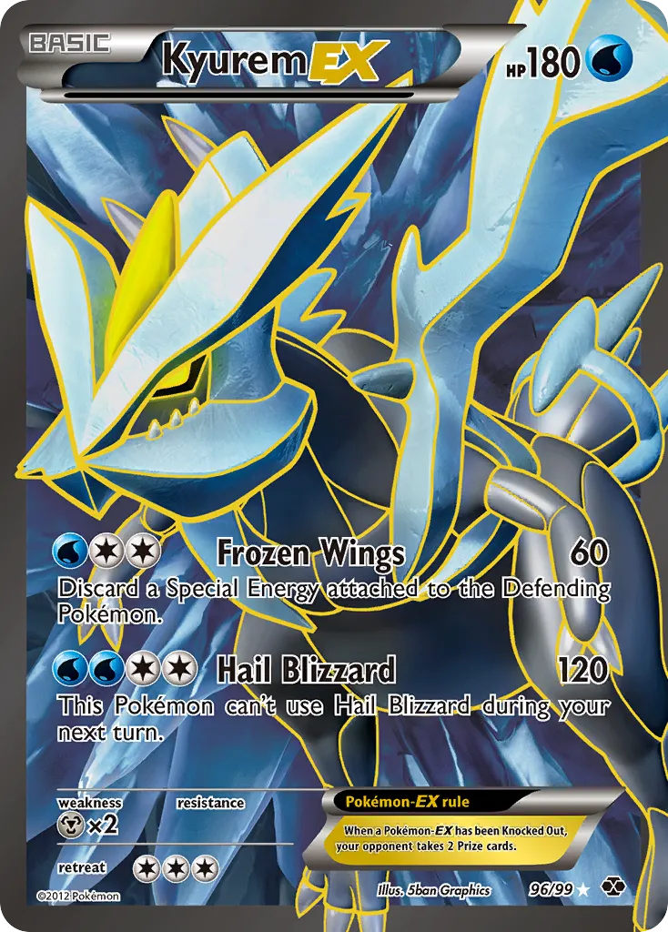 2012 Next Destinies Kyurem-EX #38/99 Rare Holo EX card image