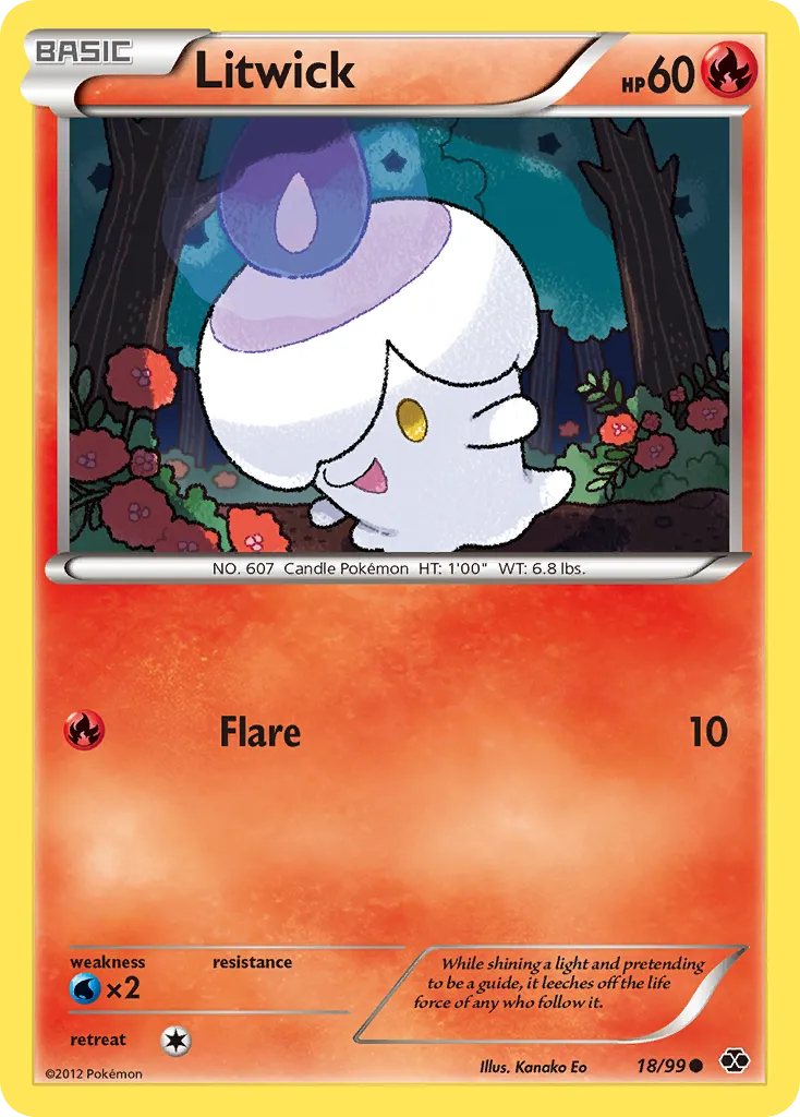 2012 Next Destinies Litwick Common #18/99 Common card image