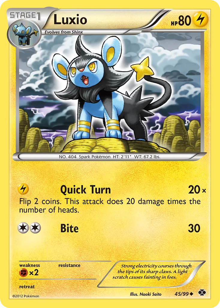 2012 Next Destinies Luxio #45/99 Uncommon card image