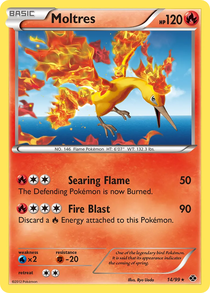 2012 Next Destinies Moltres #14/99 Rare Holo card image