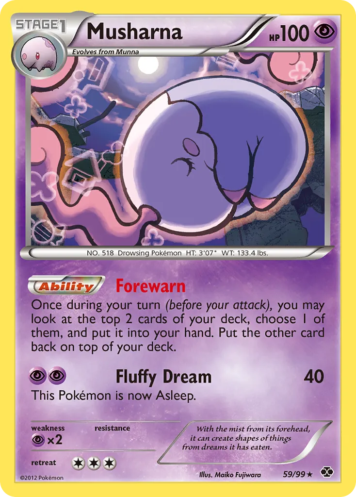 2012 Next Destinies Musharna #59/99 Rare card image