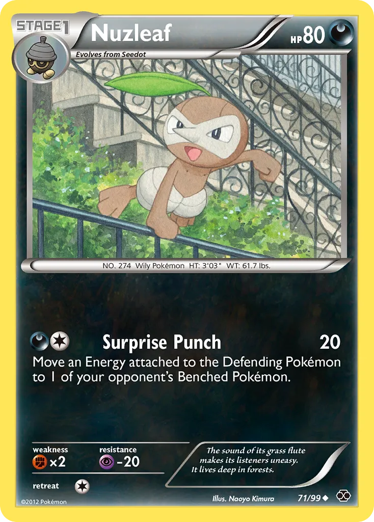 2012 Next Destinies Nuzleaf Uncommon #71/99 Uncommon card image