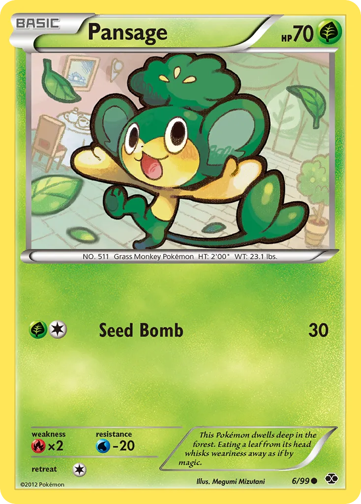 2012 Next Destinies Pansage Common #06/99 Common card image