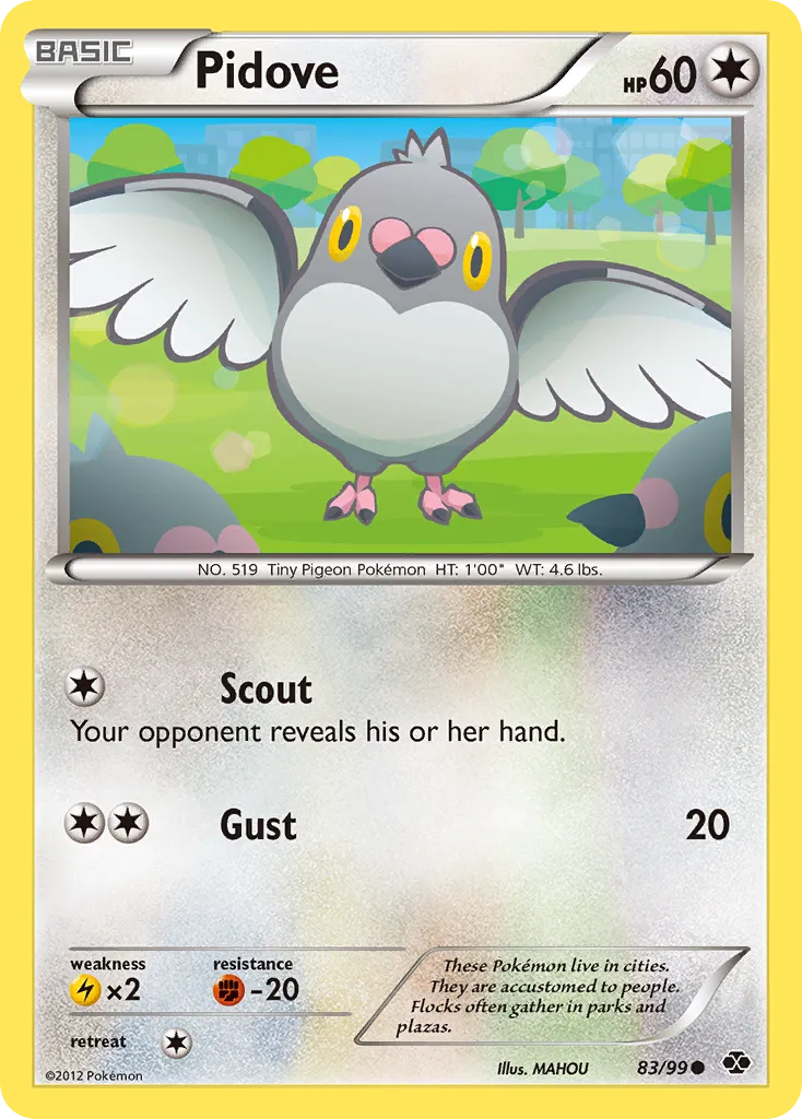 2012 Next Destinies Pidove Common #83/99 Common card image