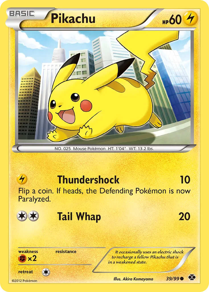 2012 Next Destinies Pikachu #39/99 Common card image