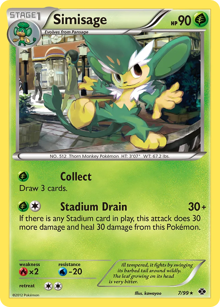 2012 Next Destinies Simisage Rare #07/99 Rare card image