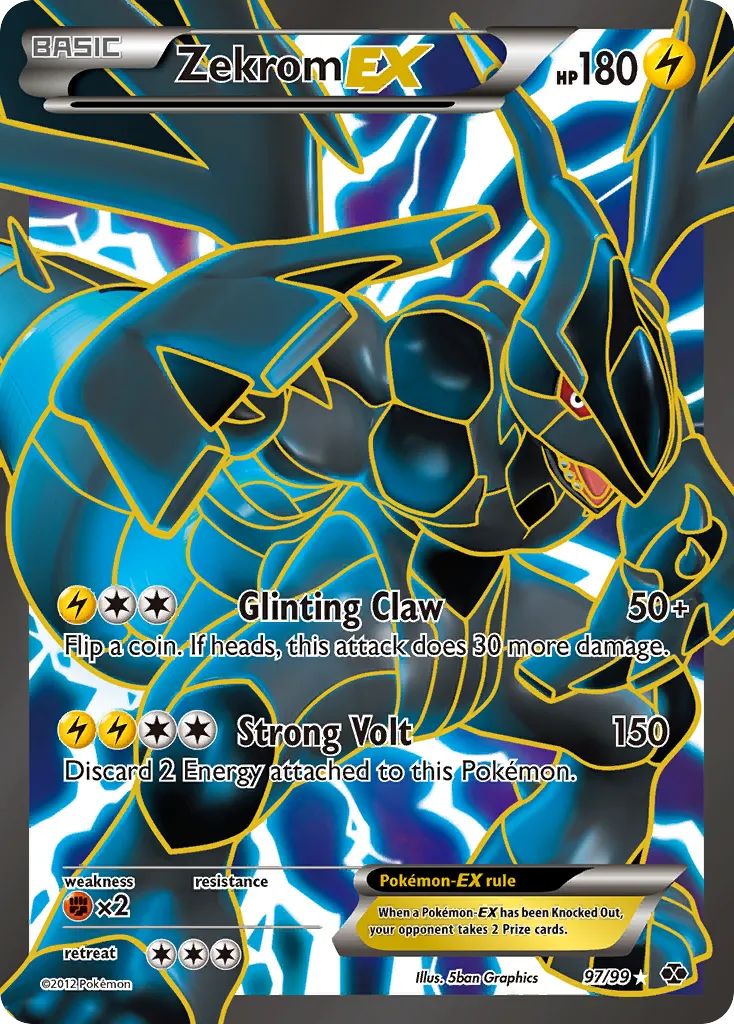 2012 Next Destinies Zekrom-EX #51/99 Rare Holo EX card image