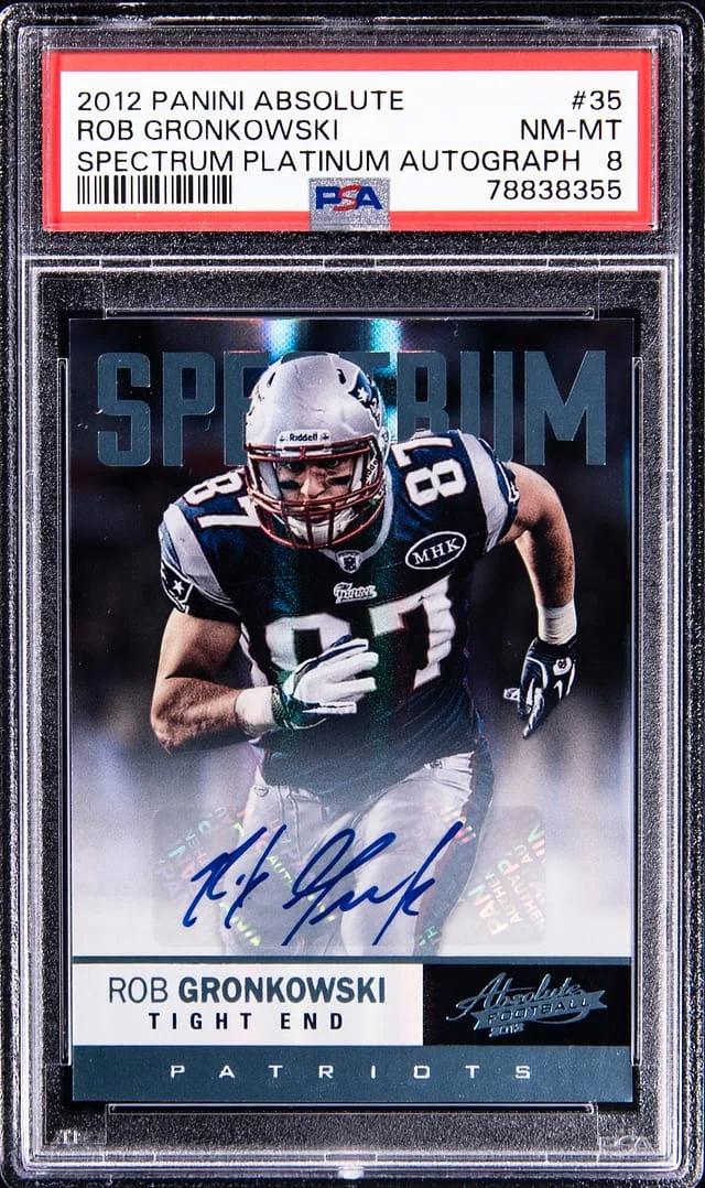 2012 Panini Absolute Football Rob Gronkowski Spectrum Platinum Autograph #35 card image