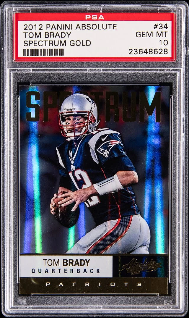 2012 Panini Absolute Tom Brady Spectrum Gold #34 card image