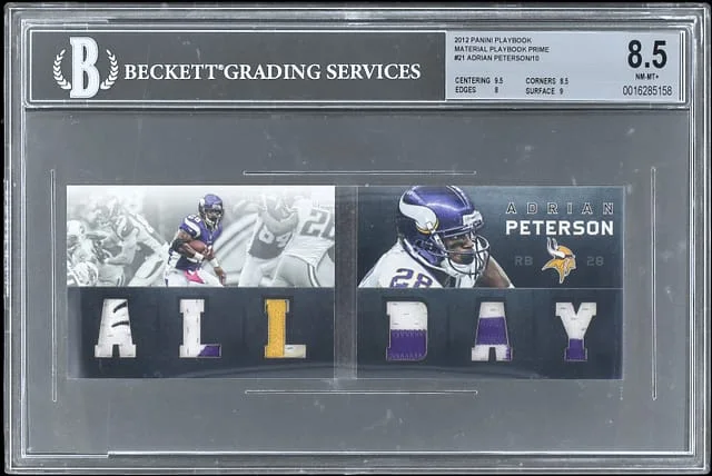 2012 Panini Adrian Peterson Playbook Material Playbook Prime #21 card image