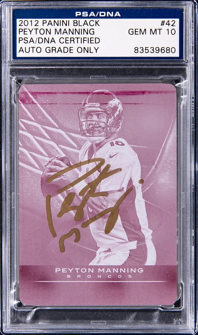 2012 Panini Black Peyton Manning Printing Plate #42 card image