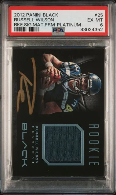 2012 Panini Black Russell Wilson Signature Materials Prime Platinum #25 card image