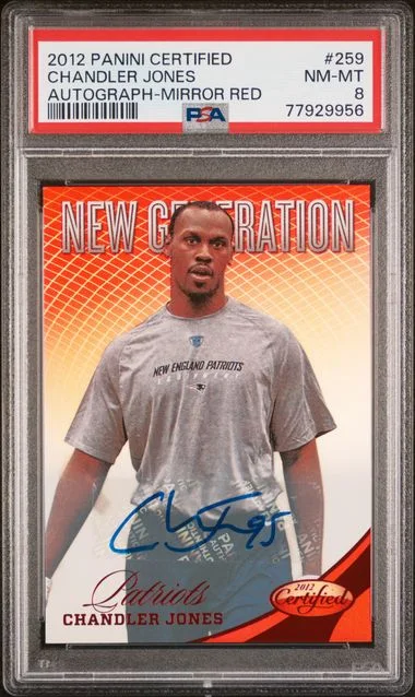 2012 Panini Certified Chandler Jones Autograph-Mirror Red #259 card image