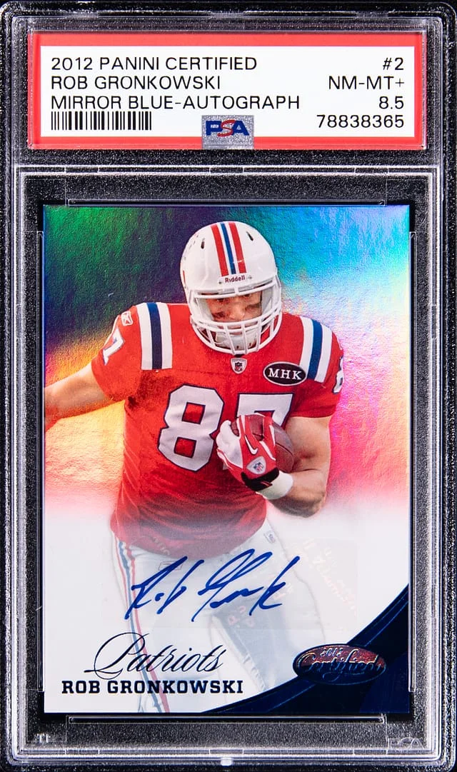 2012 Panini Certified Rob Gronkowski Mirror Blue Autograph #2 card image