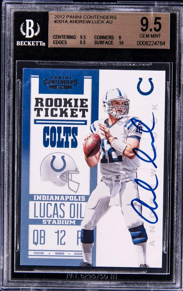 2012 Panini Contenders Andrew Luck Ball in Both Hands #201 card image