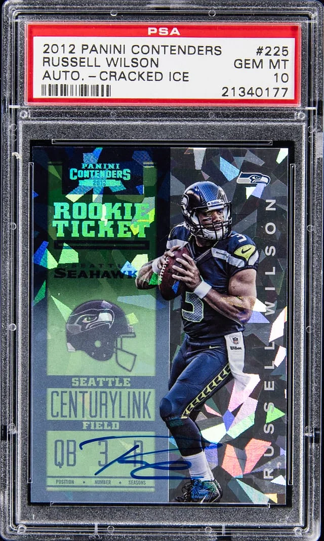 2012 Panini Contenders Russell Wilson Autograph Cracked Ice #225 card image