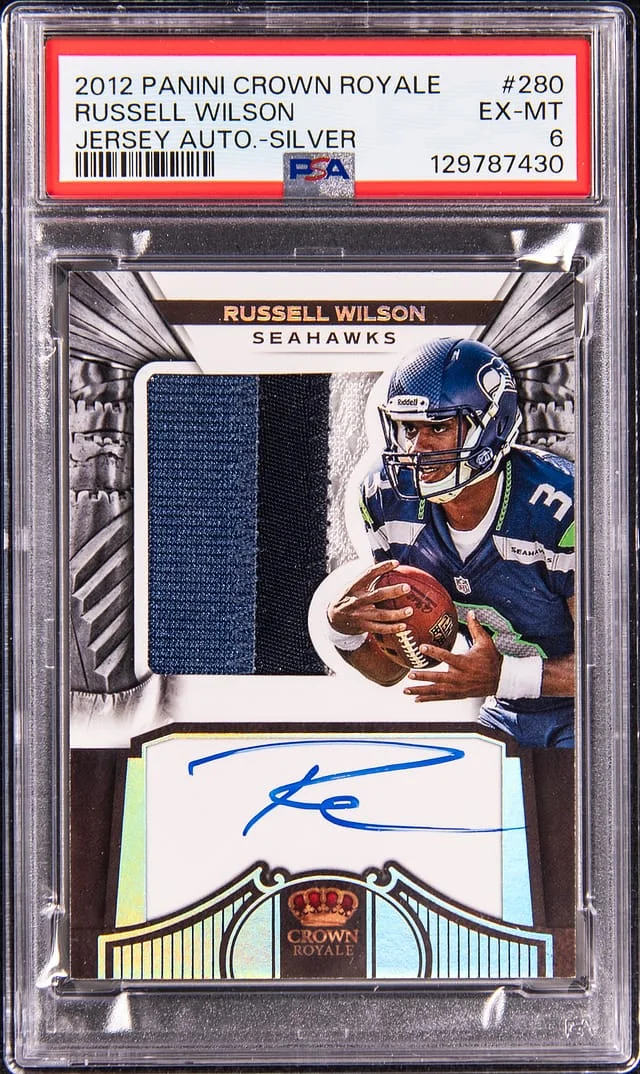 2012 Panini Crown Royale Russell Wilson Jersey Autograph Silver #280 card image