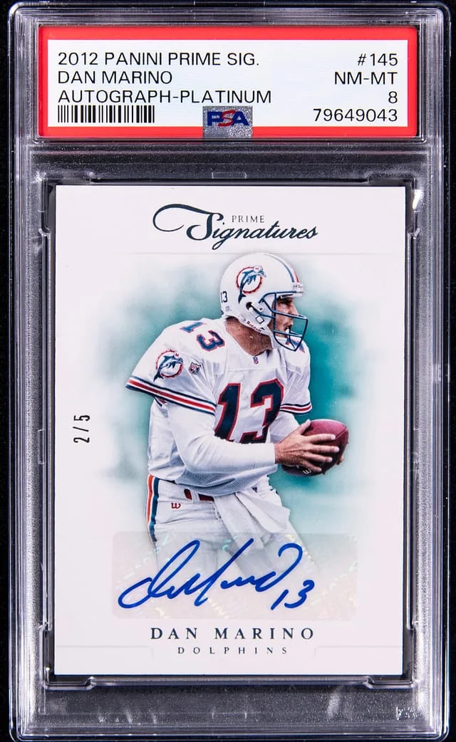 2012 Panini Dan Marino Prime Signatures Autograph Platinum #145 card image