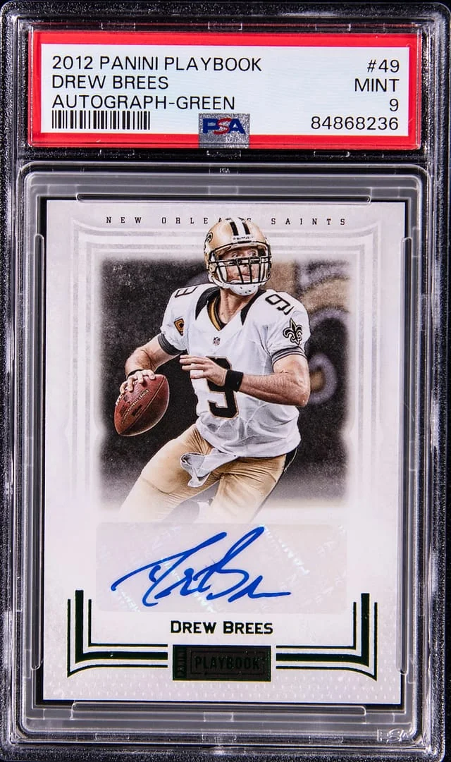 2012 Panini Drew Brees Playbook Autograph Green #49 card image